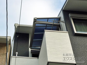 のバルコニー・ベランダ屋根 ソラリア F型 1500 ルーフタイプ 単体 積雪〜50cm対応 施工例