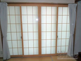 LIXIL リクシル(トステム)の内窓（二重窓・二重サッシ） インプラス ダストバリア仕様 引違い窓 4枚建 アルミレール枠仕様 施工例