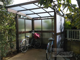 のサイクルポート・駐輪場 レイナパークグラン 積雪〜20cm対応/3面囲い 施工例