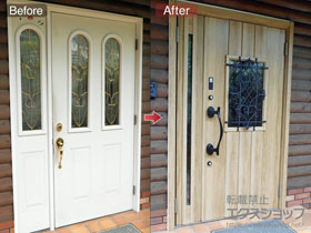 の玄関ドア リシェント玄関ドア3 断熱K4仕様 親子仕様(ランマ無)R D41型 ※タッチキー仕様(キー付リモコン) 施工例