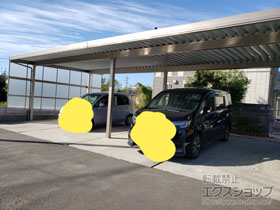 のカーポート テリオスポートIII 900 4台用 横連棟 角柱6本柱 積雪〜30cm対応 施工例