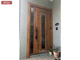 の玄関ドア リシェント玄関ドア3 アルミ仕様 手動 片袖仕様(ランマ無)R C12N型 施工例