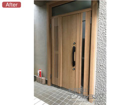 の玄関ドア リシェント玄関ドア3 断熱K4仕様 手動 親子仕様(ランマ付)L M83型 施工例