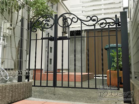 の門扉 ラフィーネ門扉1型 両開き親子 施工例