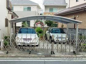 のカーゲート トリップゲート RB型 ノンレール 両開き 76W（38S+38M） 施工例