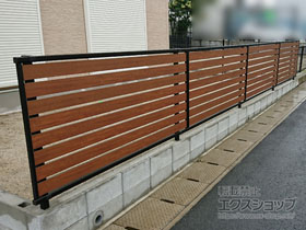 のフェンス・柵 モクアルフェンス 横板タイプ 自由柱施工 施工例