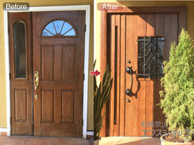 の玄関ドア リシェント玄関ドア3 断熱K4仕様 手動 親子仕様(ランマ無)R D41型 施工例