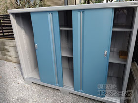 の物置・屋外倉庫 シンプリー 一般型 2160×755×1603（MJX-217D-P） MJX-217D-P-AB 施工例