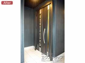 の玄関ドア リシェント玄関ドア3防火戸 断熱K4仕様 親子仕様(ランマ無)L G82型 ※タッチキー仕様(キー付リモコン) 施工例