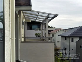 のバルコニー・ベランダ屋根 ソラリア F型 屋根タイプ 単体 積雪〜20cm対応 施工例