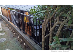 のフェンス・柵 ミエッタフェンス 防犯たて格子タイプ　自由柱施工 施工例