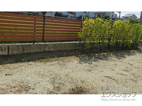 のフェンス・柵 モクアルフェンス横板タイプ　自由柱施工 施工例