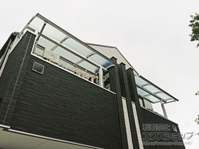 のバルコニー・ベランダ屋根 ソラリア R型 屋根タイプ 単体 積雪〜20cm対応 施工例