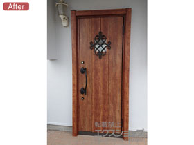 の玄関ドア リシェント玄関ドア3 断熱K4仕様 手動 片開き仕様(ランマ無)R D77型 施工例