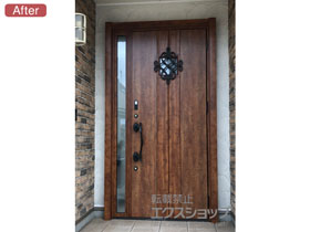 の玄関ドア リシェント玄関ドア3 断熱K4仕様 片袖仕様(ランマ無)R D77型 ※タッチキー仕様(リモコンタイプ) 施工例