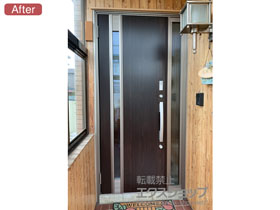 の玄関ドア リシェント玄関ドア3 断熱K2仕様 片袖仕様(ランマ無)L M78型 ※タッチキー仕様(キー付リモコン) 施工例