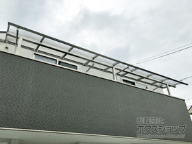 のバルコニー・ベランダ屋根 プレシオステラスII R型 屋根タイプ 連棟 積雪〜20cm対応 施工例