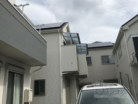 のバルコニー・ベランダ屋根 ソラリア F型 ルーフタイプ 単体積雪〜20cm対応 施工例