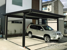 のカーポート ジーポートneo 積雪100cmAタイプ 2台用 角柱4本柱 積雪〜100cm対応 施工例