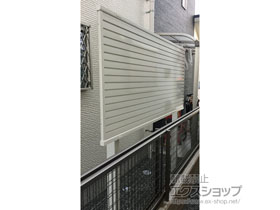 のフェンス・柵 シンプレオフェンス5型 2段支柱 自立建て用(パネル1段) 施工例