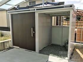 の物置・屋外倉庫 エルモコンビ 一般型 LMD-1818+LKD-1518 LMD-1818+LKD-1518-DW 施工例
