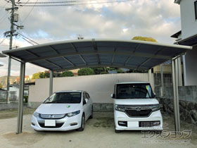 のカーポート ネスカR (ラウンドスタイル) ワイド 積雪〜20cm対応 施工例