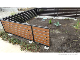 のフェンス・柵 モクアルフェンス 横板タイプ 自由柱施工 施工例