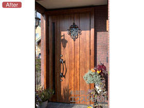 の玄関ドア リシェント玄関ドア3 断熱K4仕様 手動 親子仕様(ランマ無)R D77型 施工例