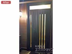 の玄関ドア リシェント玄関ドア3 断熱仕様 親子仕様(ランマ付)R G14型 *タッチキー(リモコン仕様) 施工例