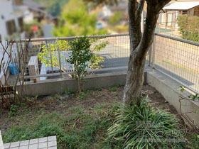 のフェンス・柵 シンプレオフェンスM2型 縦井桁メッシュ 自由柱施工 施工例