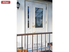 の玄関ドア リシェント玄関ドア3 断熱K4仕様 手動 親子仕様(ランマ無)R C15型 施工例