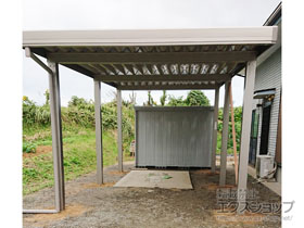 のカーポート テリオスポートIII 1500 奥行延長 角柱6本柱 積雪〜50cm対応 施工例