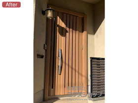 の玄関ドア リシェント玄関ドア3 断熱K4仕様 親子仕様(ランマ無)R M27型 ※カザスプラス仕様 施工例