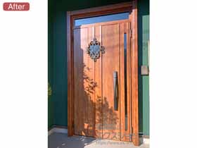 の玄関ドア リシェント玄関ドア3 断熱K4仕様 親子仕様(ランマ付)L D77型 ※タッチキー仕様（キー付リモコン） 施工例