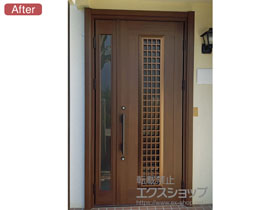 の玄関ドア ドアリモ玄関ドア S12 アルミ仕様 ランマ無 親子仕様（右勝手）*手動錠 施工例