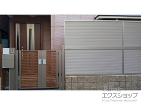 のフェンス・柵 ライシスフェンス13型 横ルーバー アルミ多段柱 施工例