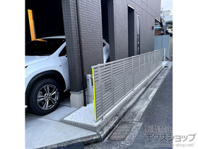 のフェンス・柵 シンプレオフェンス3型 横太格子 自由柱施工 施工例