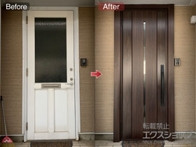の玄関ドア リシェント玄関ドア3 断熱K4仕様 片開き仕様(ランマ無)L M12型 ※タッチキー仕様(キー付リモコン) 施工例