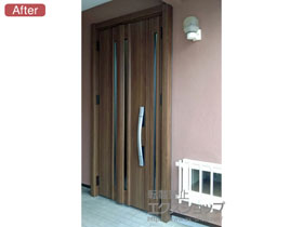 の玄関ドア リシェント玄関ドア3 断熱K4仕様 親子仕様(ランマ無)L G15型 ※タッチキー仕様(リモコンタイプ) 施工例