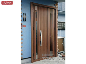 の玄関ドア リシェント玄関ドア3 断熱K4仕様 親子仕様(ランマ無)R M83型 ※タッチキー仕様(キー付リモコン) 施工例