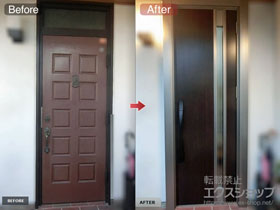 の玄関ドア リシェント玄関ドア3 断熱K4仕様 片開き仕様(ランマ無)R M78型 ※カザスプラス仕様 施工例