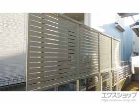 のフェンス・柵 フェンスAB YS2型 横スリット2 2段支柱(パネル1段) 施工例