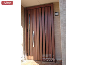 の玄関ドア リシェント玄関ドア3 断熱K4仕様 手動 親子仕様(ランマ無)R G14型 施工例