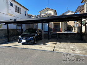 のカーポート テリオスポートIII 900 4台用 横連棟 角柱6本柱 積雪〜30cm対応 施工例