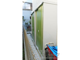 の物置・屋外倉庫 シンプリー 一般型 1100×515×1903（MJX-115E-P） MJX-115E-P-LG 施工例