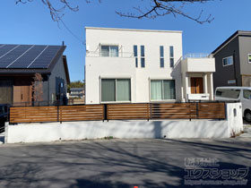 のフェンス・柵 モクアルフェンス 横板タイプ 自由柱施工 施工例