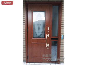 の玄関ドア リシェント玄関ドア3 断熱K4仕様 片袖仕様(ランマ無)L C15型 ※タッチキー仕様(キー付リモコン) 施工例