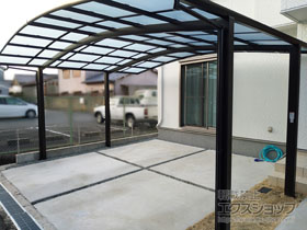 のカーポート ネスカR (ラウンドスタイル) ワイド 積雪〜20cm対応 施工例