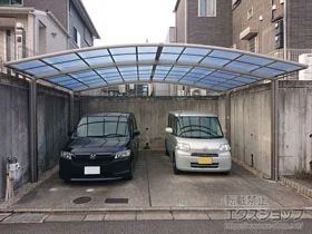LIXIL(リクシル)のカーポート ネスカR (ラウンドスタイル) ワイド 積雪～20cm対応 施工例