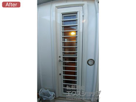 の玄関ドア リシェント勝手口ドア アルミPG仕様 ランマ無(R) B型 施工例